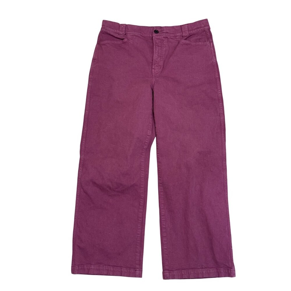 Madewell Emmett Wide-Leg Pants P31 Iris Bloom Purple Organic Cotton EUC